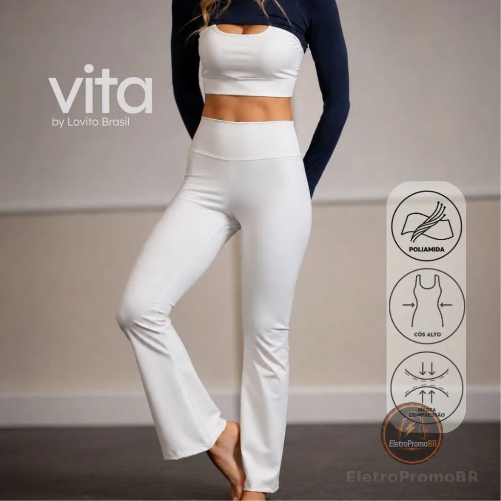 Lovito Vita Calça Flare Esportiva Lisa SPB19982029