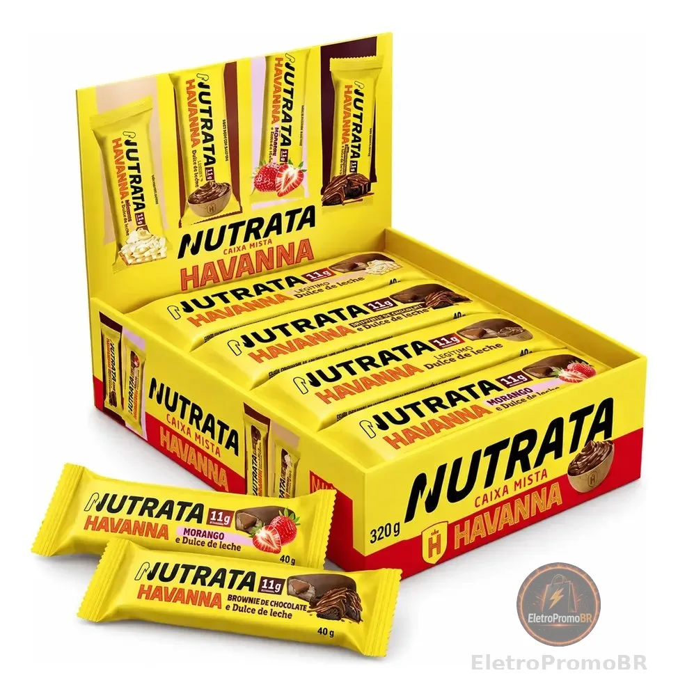 Barra Proteica Havanna Caixa Mista Nutrata 8un 320g Misto
