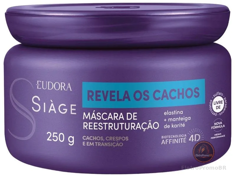 Máscara de Reestruturação Eudora Siàge Revela os Cachos 250g