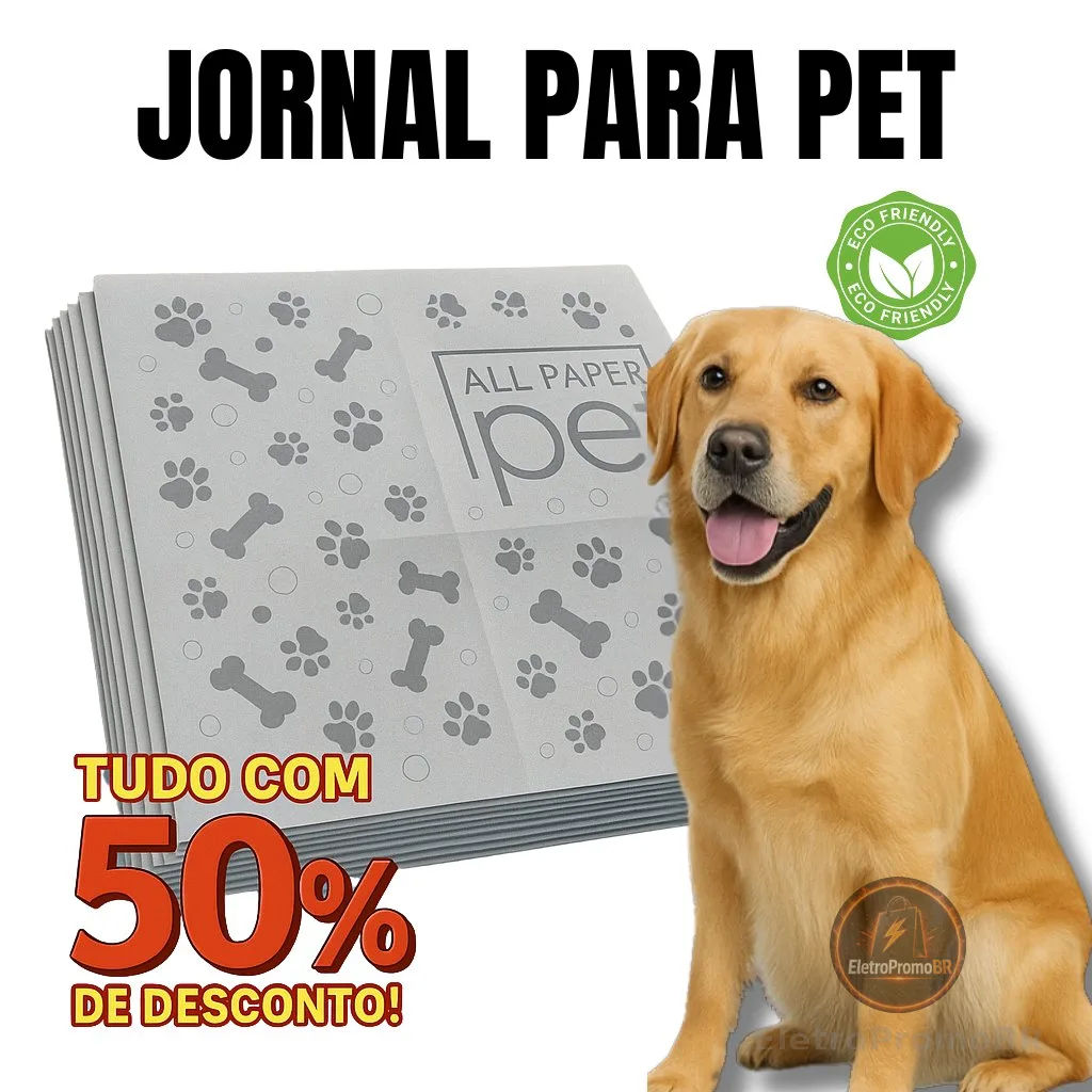 Jornal Papel Pet Limpo 2KG, 3KG, 4KG, 5KG, Tapete Pet Biodegradável FOLHAS GRANDES 64 ×58