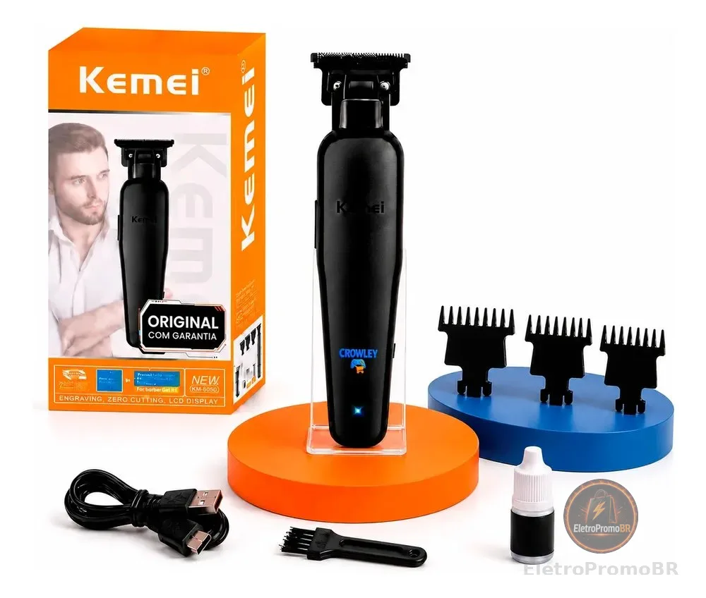 Máquina De Acabamento Profissional Kemei Km-2299 0gap Bivolt Black 127/220v