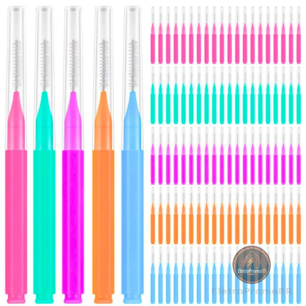 10/20/30/40/50un Escova de Dente Interdental Dental Picks Escovinha para limpeza Brown Lamination