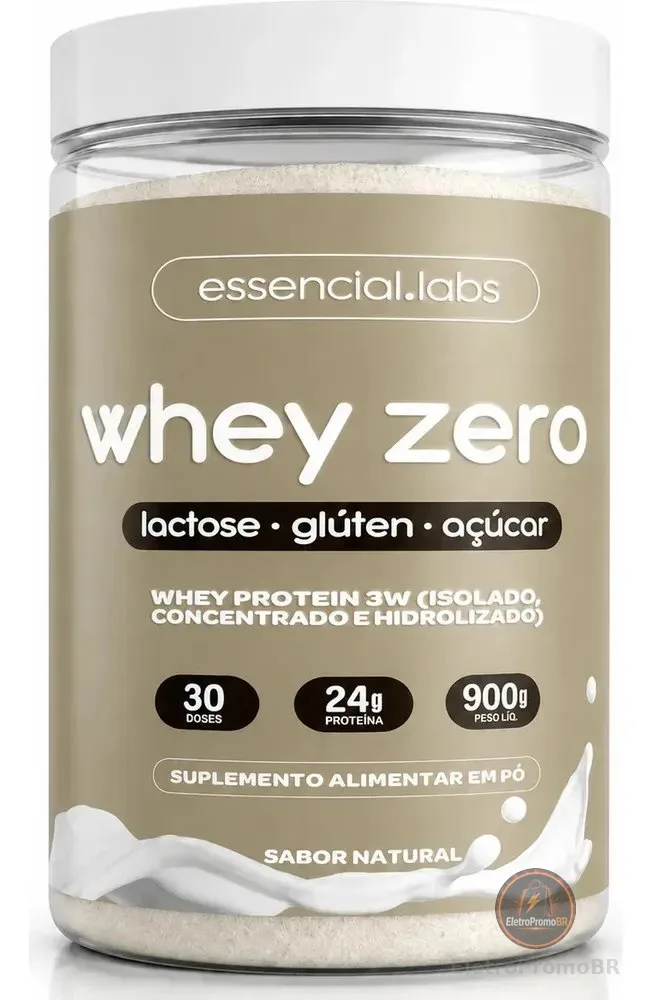 WHEY ZERO LACTOSE Sem Sabor 900g - 24g De Proteína Por Dose - Fórmula Concentrada IN Natura