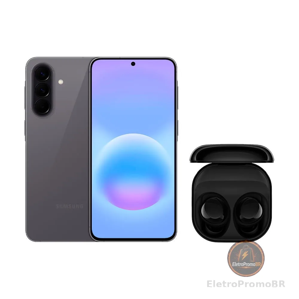 Galaxy A57 5G (256GB) - Cinza + Galaxy Buds Core - Preto