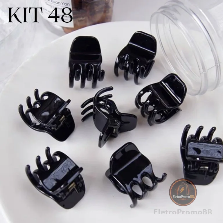 Kit 48 Unidades Piranha/Tridente/Prendedor de cabelo tamanho P/M/G/GG