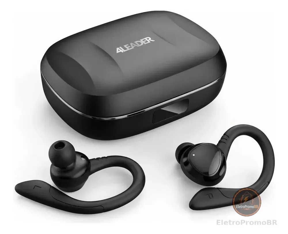 Fone de Ouvido Bluetooth sem Fio com Microfone e Cancelamento de Ruído, 20h de Bateria, Esportivo e Resistente à Água
