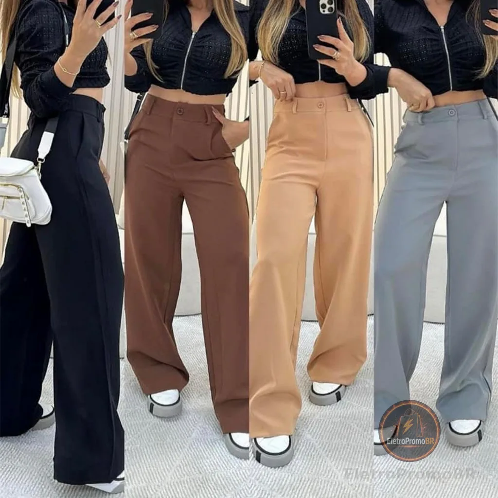 Calça Pantalona Alfaiataria Premium Wide Leg