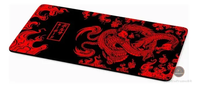 Mousepad Gamer Antiderrapante 80x30cm Jogos Dragão Chinês