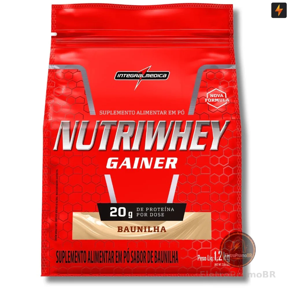 Nutri Whey Gainer Protein 1,2Kg - Nova Embalagem e Fórmula - 20g Proteína 15 doses - Integralmédica