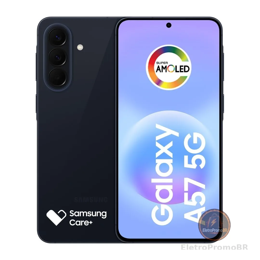 Celular Samsung Galaxy A57 5G 128GB, 8GB RAM, Câmera 50MP, IP68, Super AMOLED 6.7", Recursos AI (Azul Escuro)