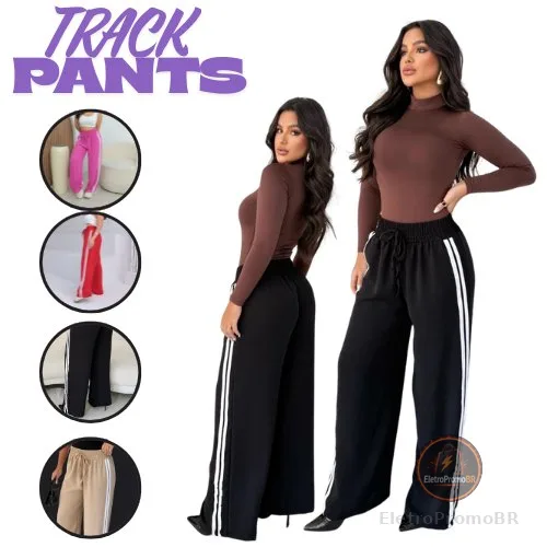 Calça Pantalona duna com listras laterias TrackPants