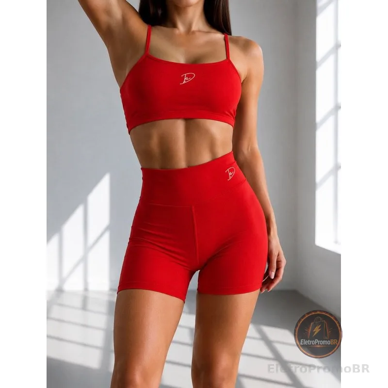 DIASP Conjunto Fitness Poliamida Roupa Academia Blackout Virginia