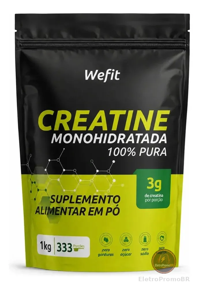 Creatina Monohidratada 1kg Wefit Refil Sem Sabor Sem Sabor