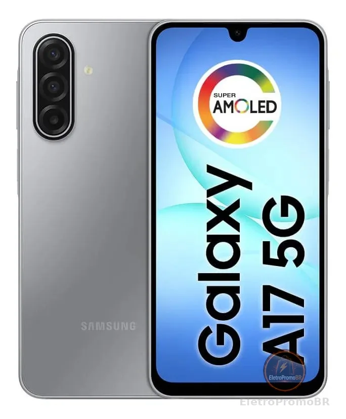 Smartphone Samsung Galaxy A17 5g 128gb 4gb Super Amoled 6.7'' Câmera 50mp Selfie 13 Mp 5000 Mah Nfc Dual Sim Recursos Ia - Cinza
