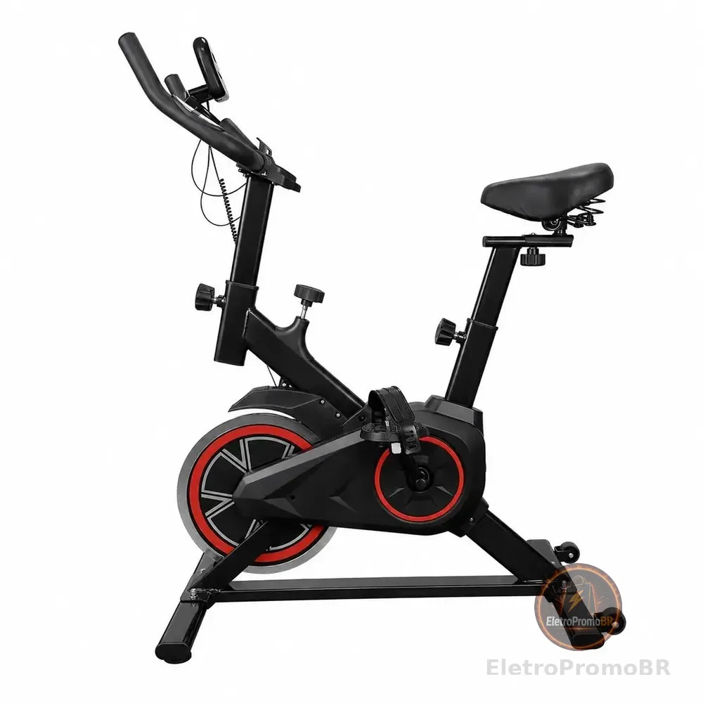 Bicicleta Ergométrica Spinning Indoor FITNESS – PRETA E VERMELHA
