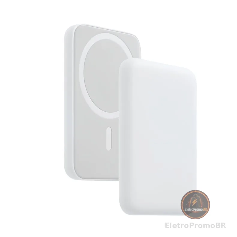 Carregador Portátil 5000Mah Sem fio Para iPhone Indução Bateria Carga