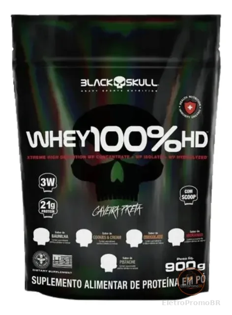 Suplemento Em  Pó Black Skull Whey 100% Hd Proteína