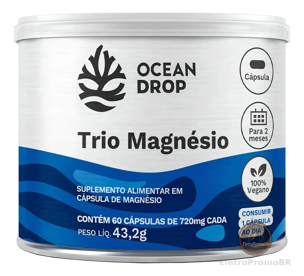 Trio Magnésio - Ocean Drop - 60 cáps.
