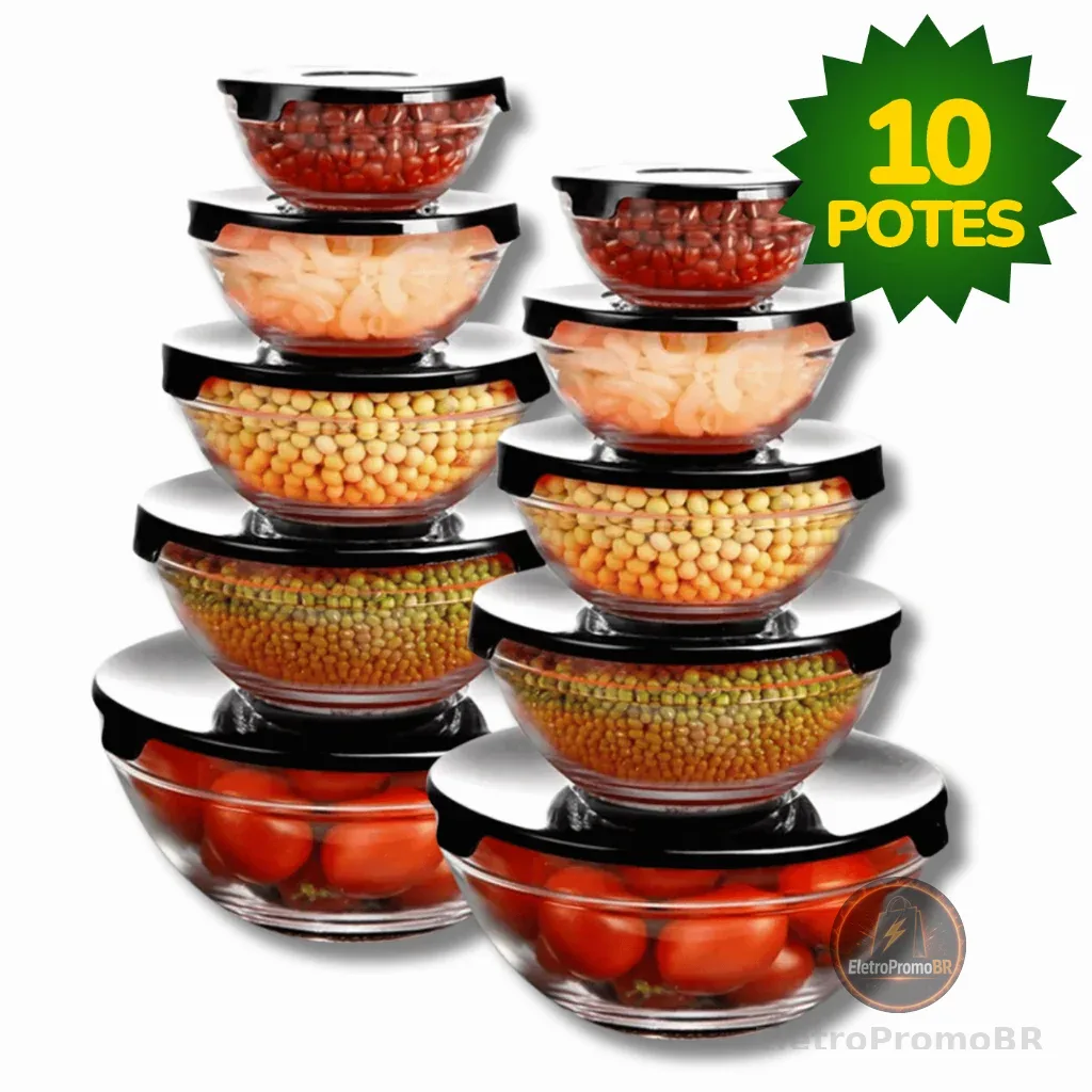 Kit Conjunto De Potes de Vidro Resistente Organizadores De Cozinha Multiuso