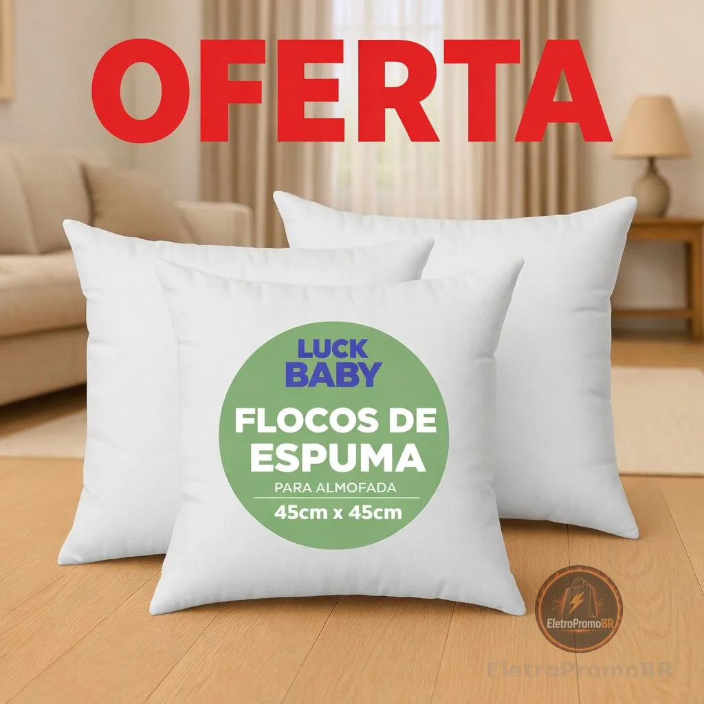 Kit com 4 Refil Enchimentos para Almofadas 45x45cm Flcos de Espuma
