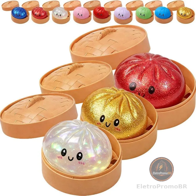 Brinquedo Squishy Fidget Para Pão Recheado Cozido No Vapor Expresso , Material TPR Macio , Alívio Do Estresse