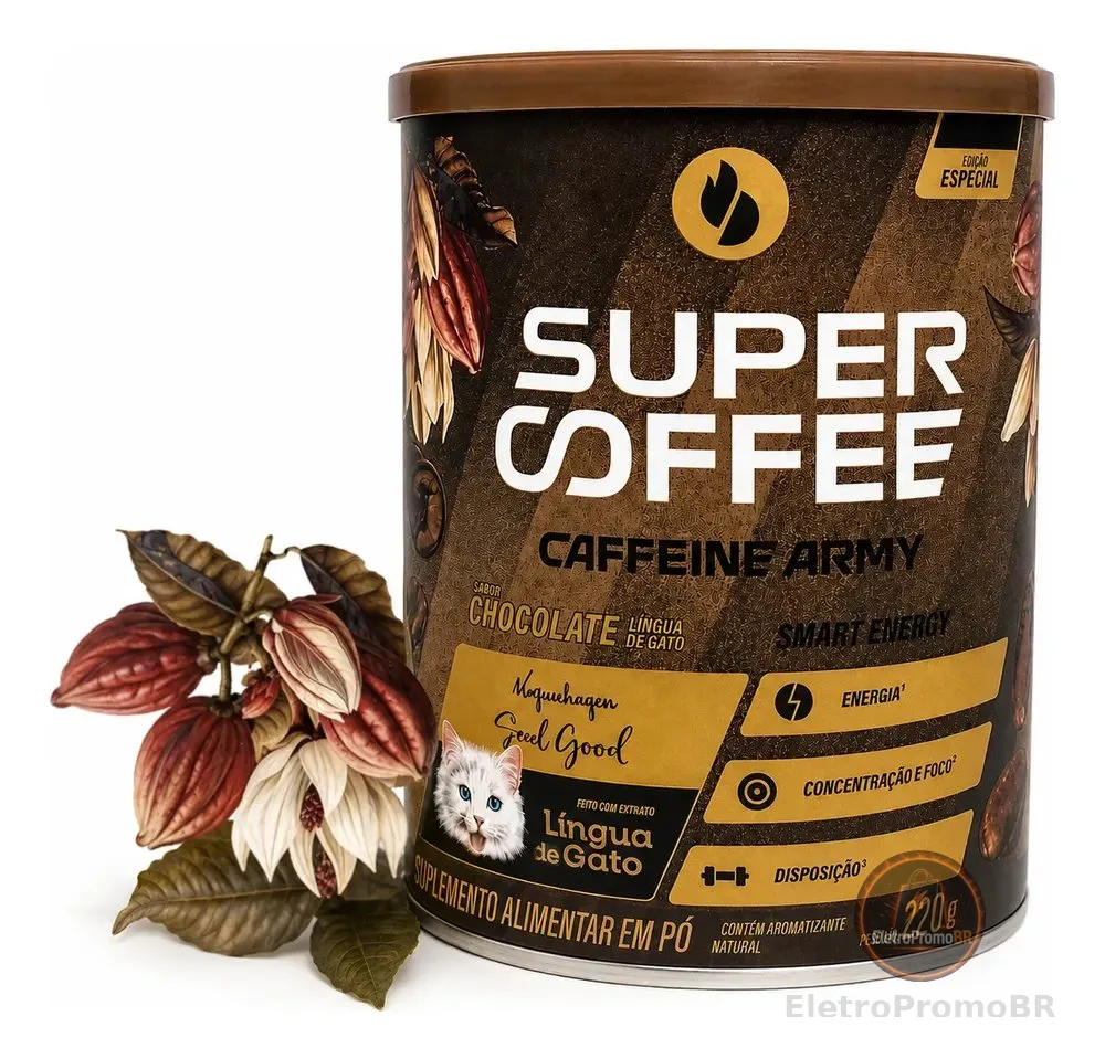 Super Coffee Língua De Gato Chocolate Caffeine Army Chocolate