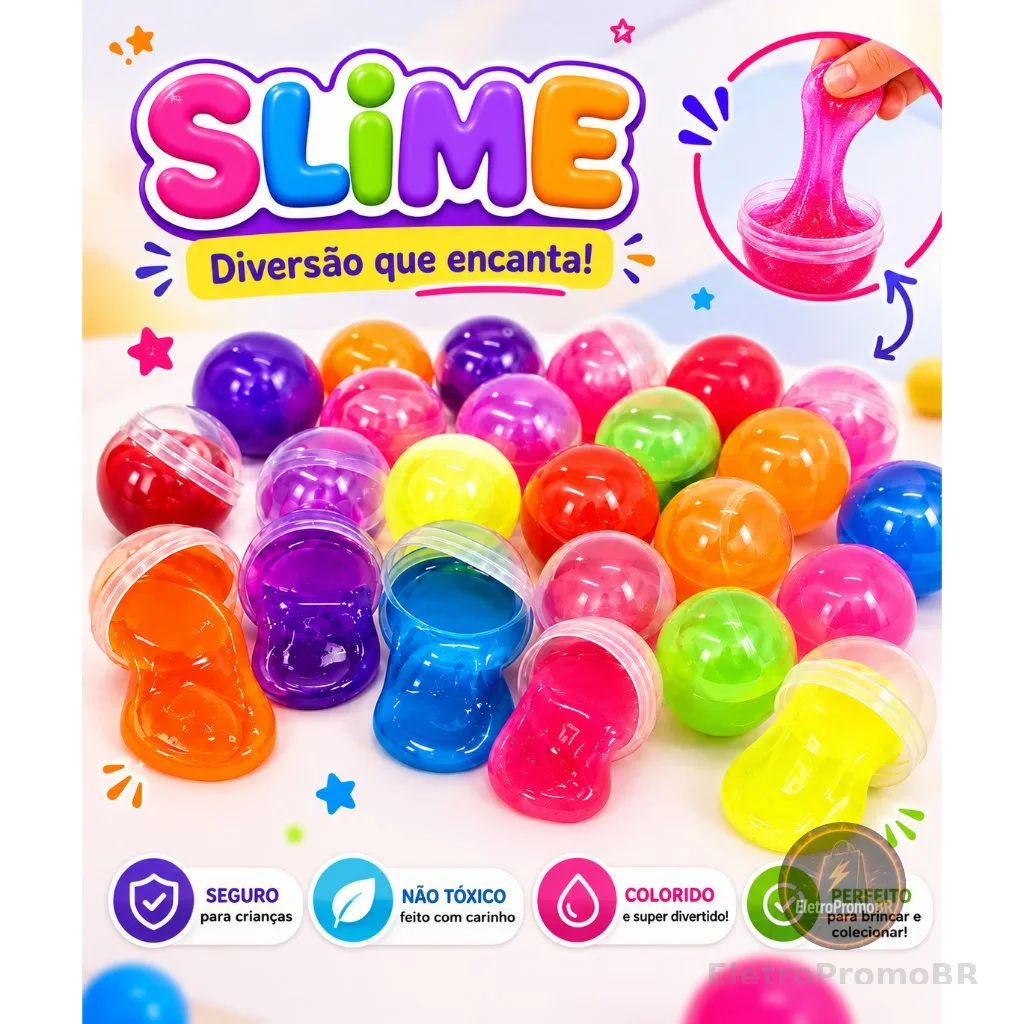 30 Geleca Slime Amoeba Para Kit Festa Infantil Lembrancinha Aniversario Prenda