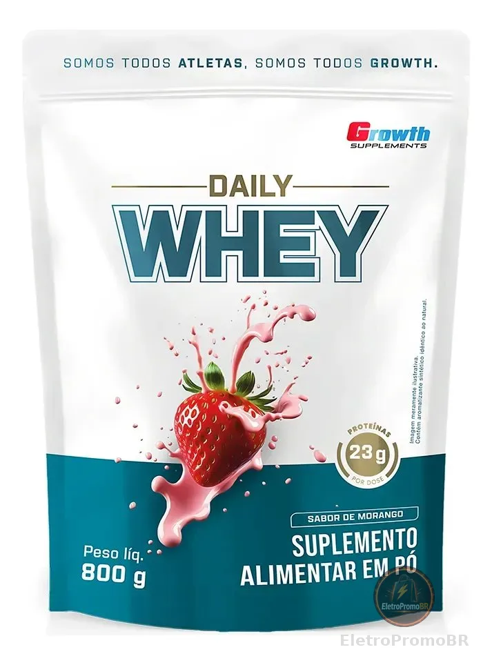Daily Whey Protein 800g Growth Supplements Morango
