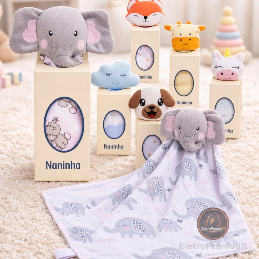 Naninha para Bebê com Prendedor de Chupeta Paninho de Bichinho Soft Antialérgico