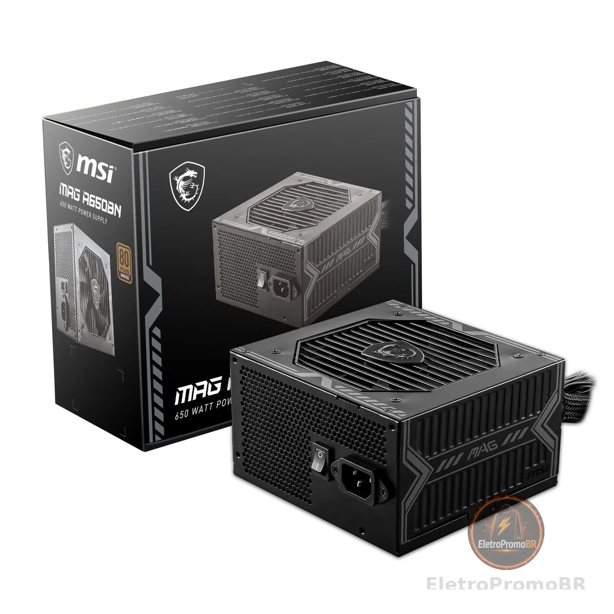 Fonte de Alimentação MSI MAG A650BN - 650W, 80 Plus, Bronze, PFC Ativo