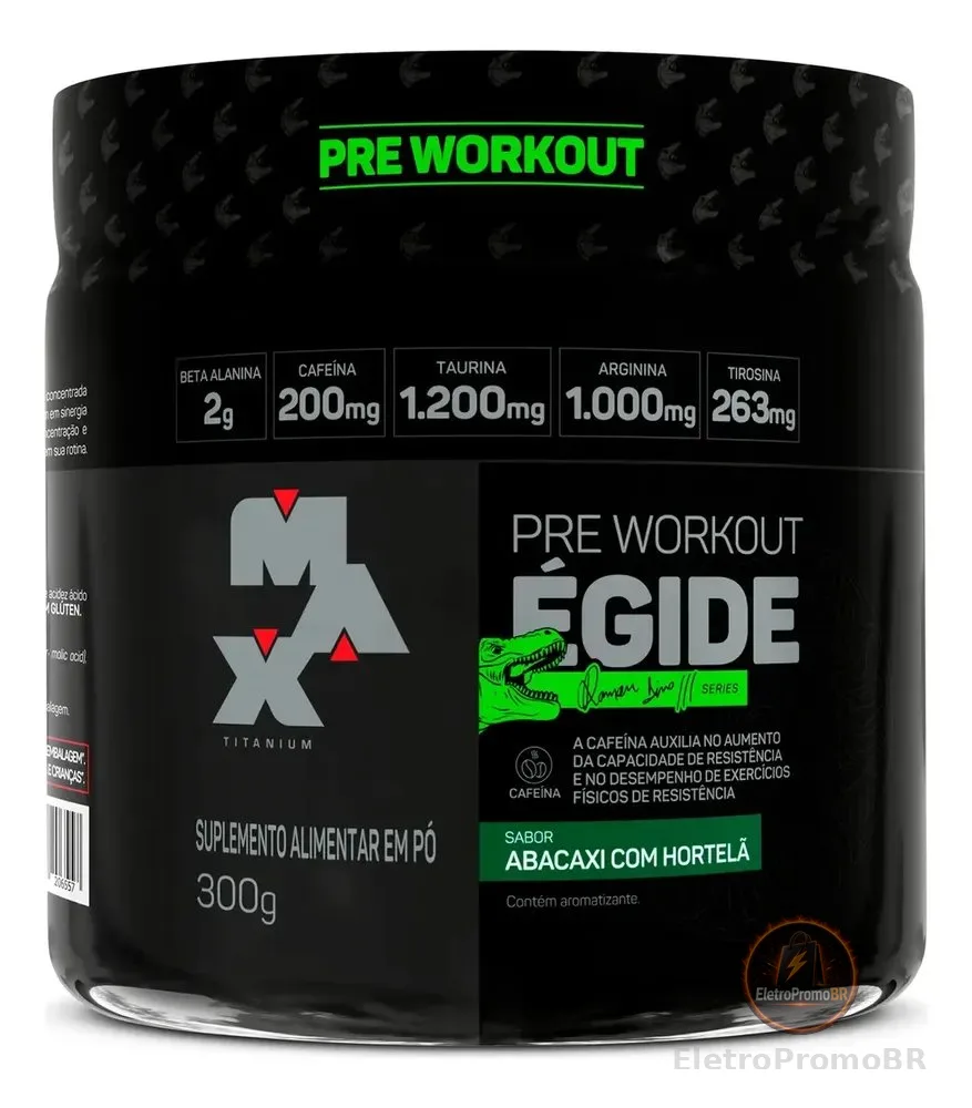 Pré Treino Égide 300g Abacaxi Com Hortelã Max Titanium