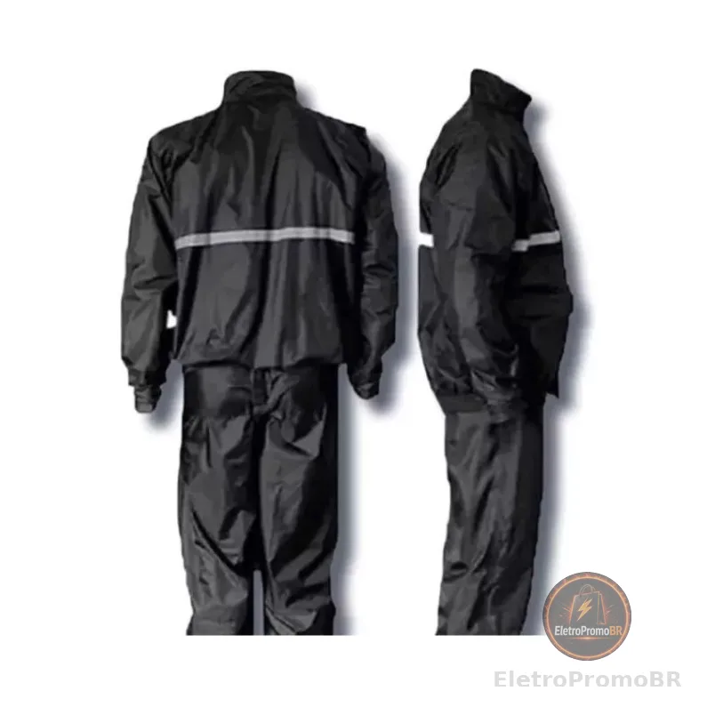 Conjunto Capa De Chuva Roupa Para Motoqueiros Ciclistas Impermeável Calça Jaqueta C/ Capuz