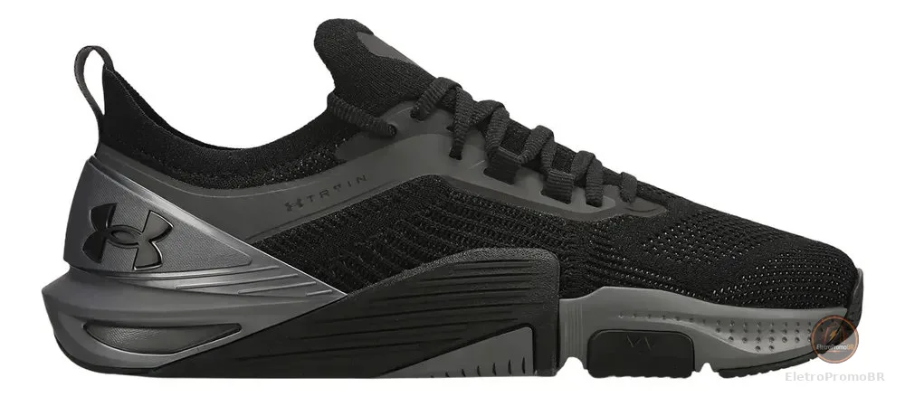 Tênis Academia Treino Unissex Tribase Cross 2se Under Armour Preto E Grafite Liso 42 Br