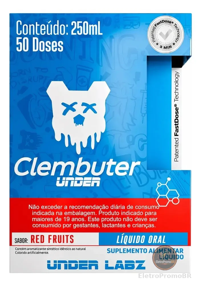 Clembuter Under Labz Fastdose 250ml Termogênico Líquido Frutas Vermelhas