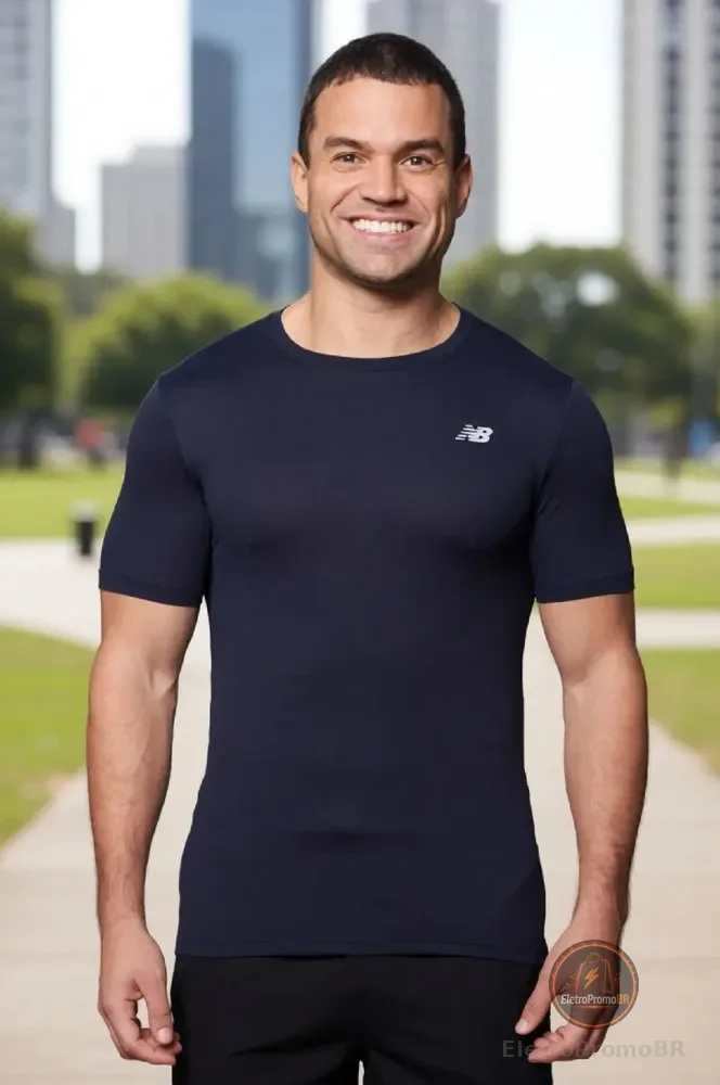 Camiseta Masc New Balance Sport Essentials Dd Preto Nsa G Liso