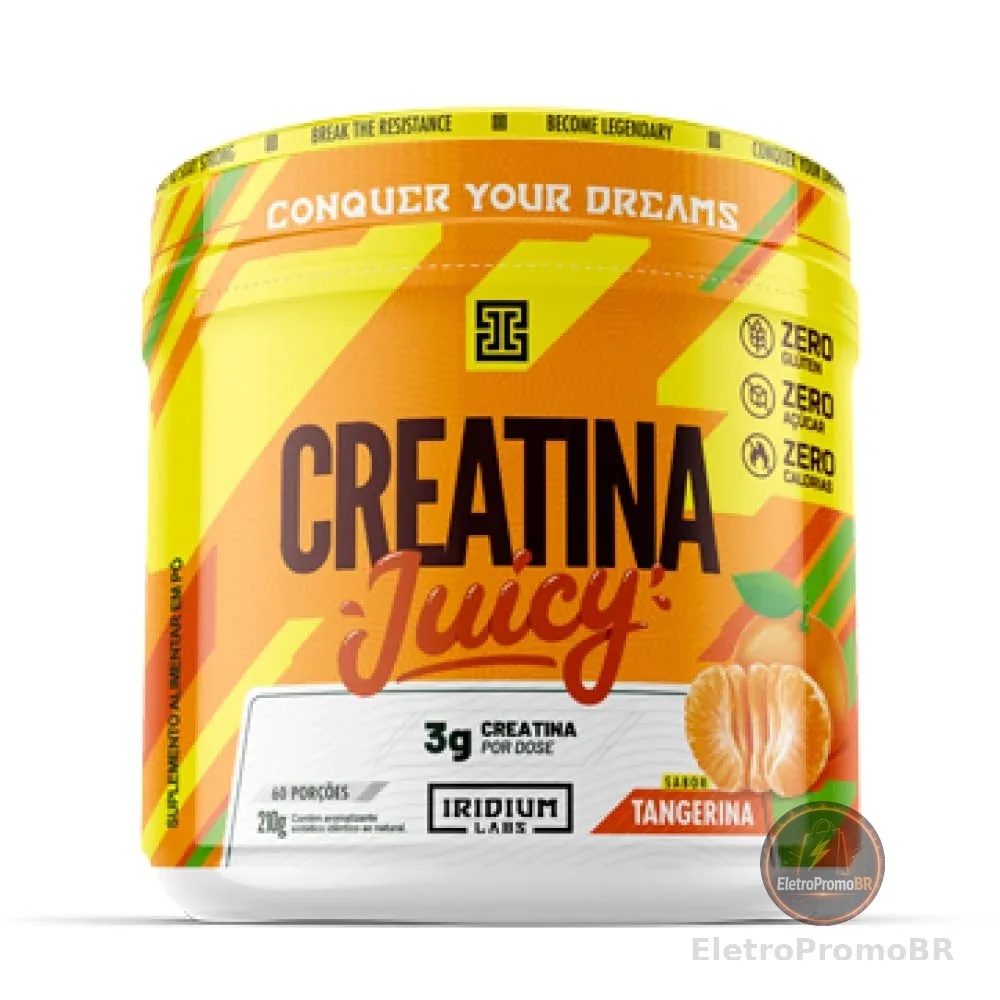 Iridum Labs Creatina Juicy 210g Monohidratada - Tangerina - Energia Resistência Força - 60 Doses