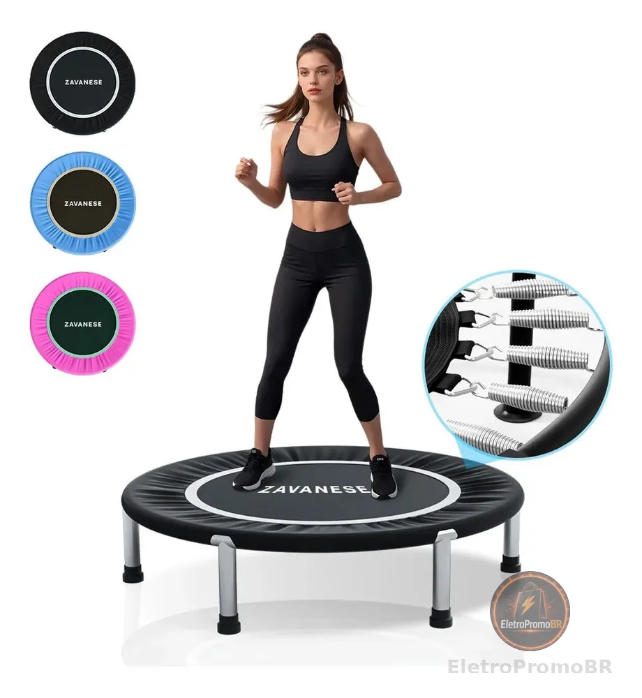 Trampolim Jump Profissional Com Capa Saia Diâmetro 1 M 200kg Preto