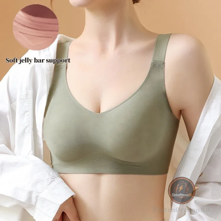 Sutiã Esportivo push-up Sem Costura Com Suporte Gelatinoso De Látex De Alta Qualidade Para Mulheres