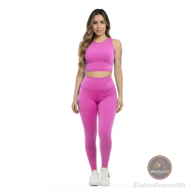 Conjunto Suplex Blackout Zero Transparência Legging E Croppe