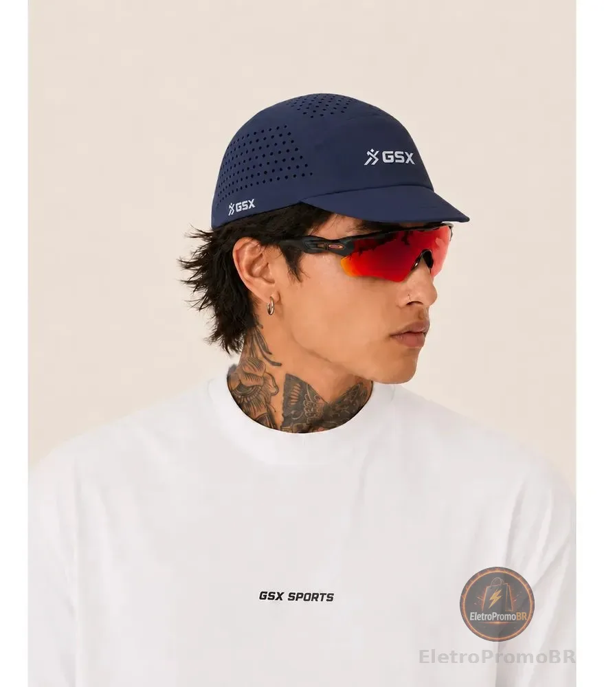 Boné Corrida Aba Curta Ultra Leve Airtech Pro Performance Azul Único