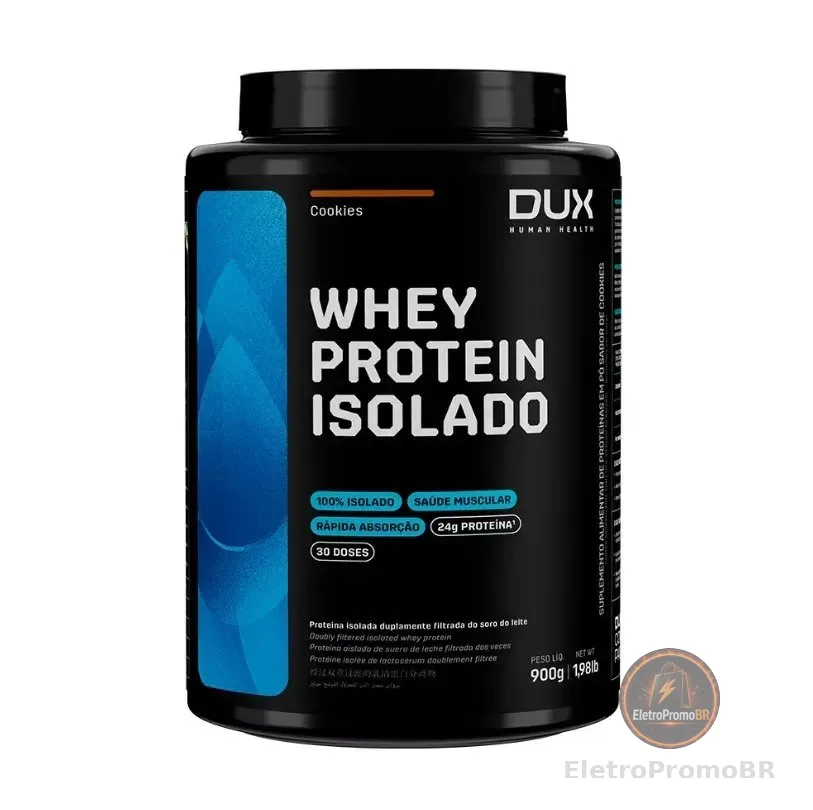 Whey Protein Isolado Dux Nutrition - Pote 900g Sabor Cookies