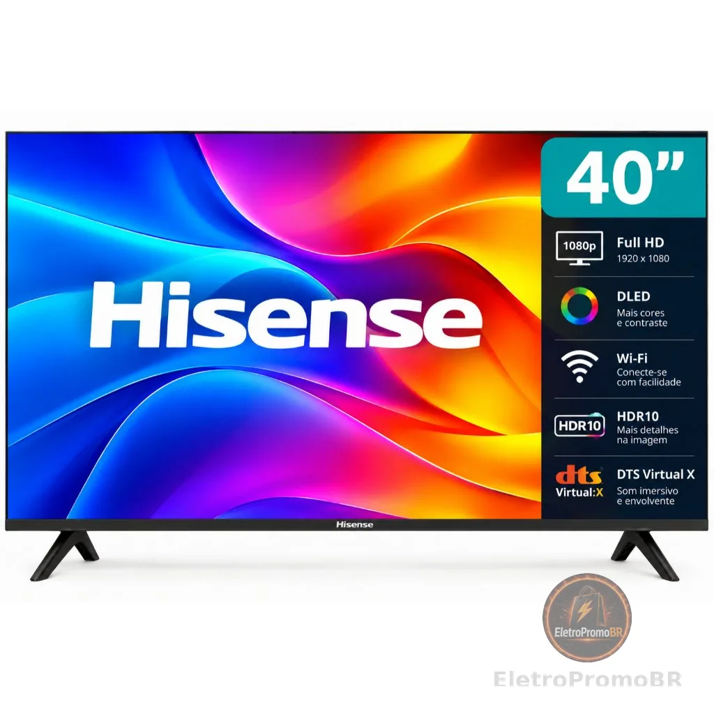 Smart TV Hisense 40" Full HD DLED Wi-Fi HDR10 40A4NV DTS Virtual X