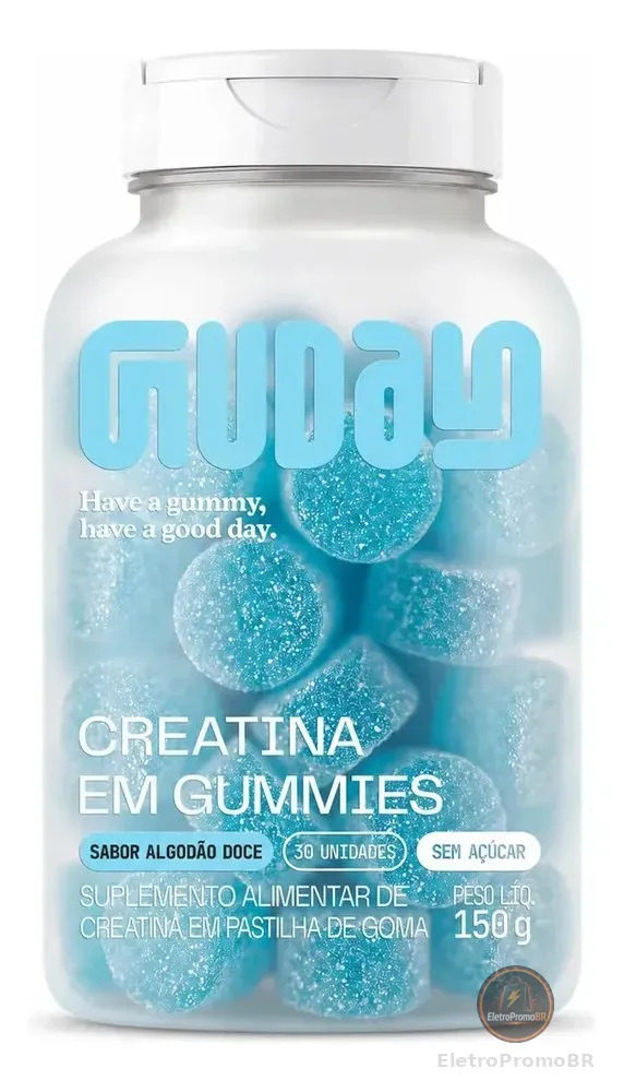 Guday - Creatina Em Gummy Sabor Algodão Doce - 30 Unidades