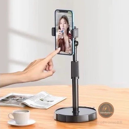 Suporte Tripé Celular Smartphone De Mesa Escritório 360º