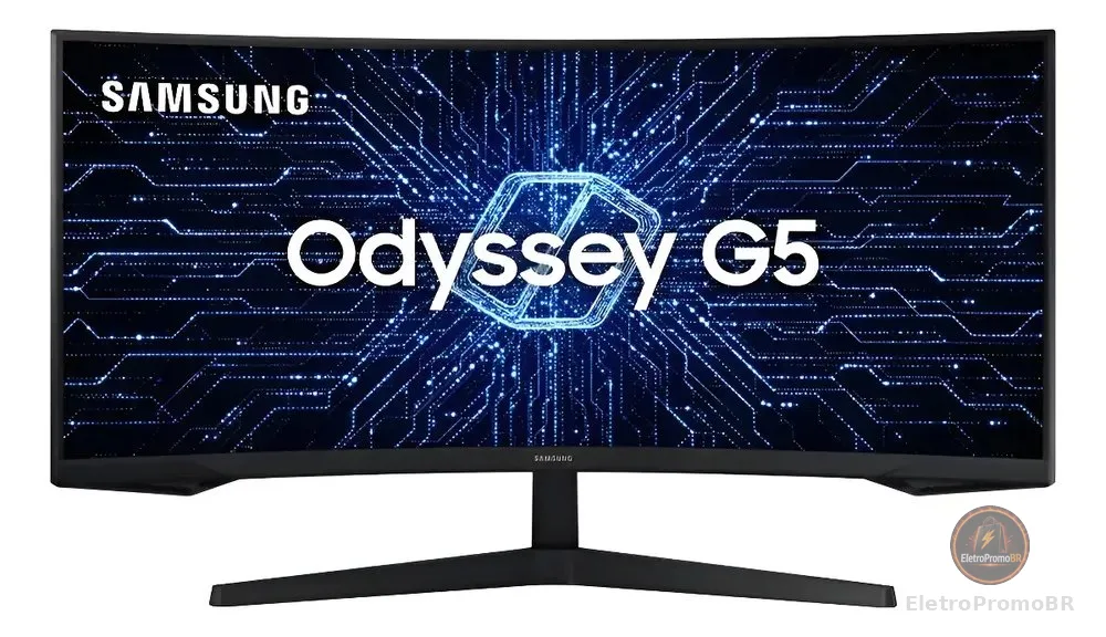 Monitor Gamer Samsung Odyssey G5 34  Uwqhd Preto 127/220v
