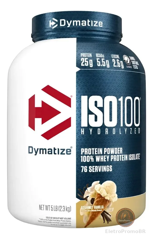 Iso 100 Dymatize Whey Protein Hidrolisado Gourmet 5lb 2.3kg Vanilla 5lb 23kg