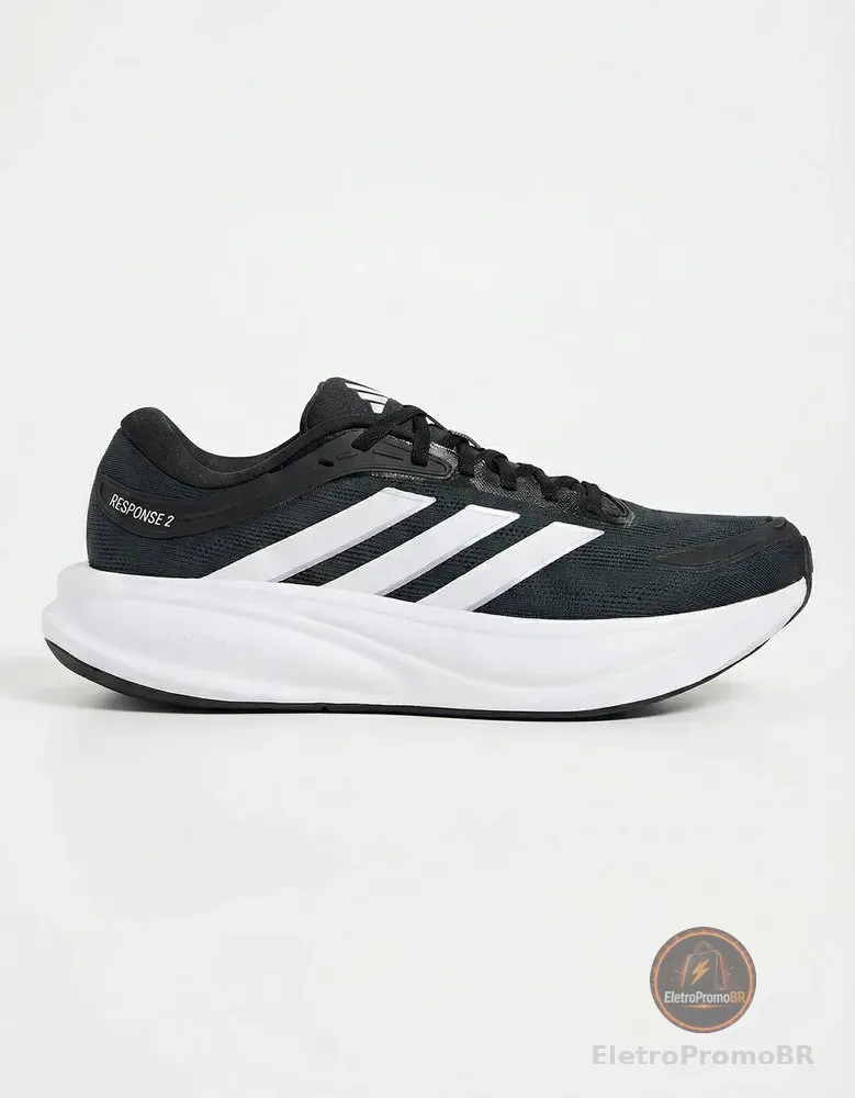 Tênis adidas Response 2 Masculino Confortável Leve Versátil Preto/branco Liso 40 Br