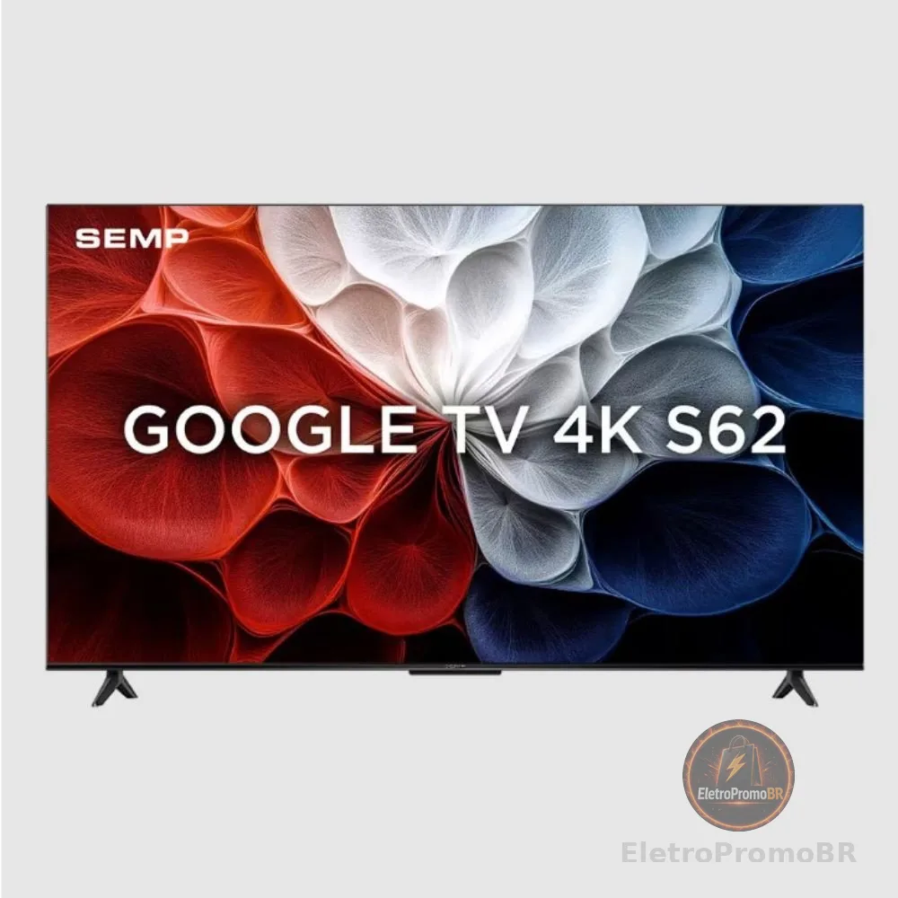 Smart TV 65 Polegadas 4K 65S62 Google TV Processador AiPQ Dolby Áudio Preta Semp