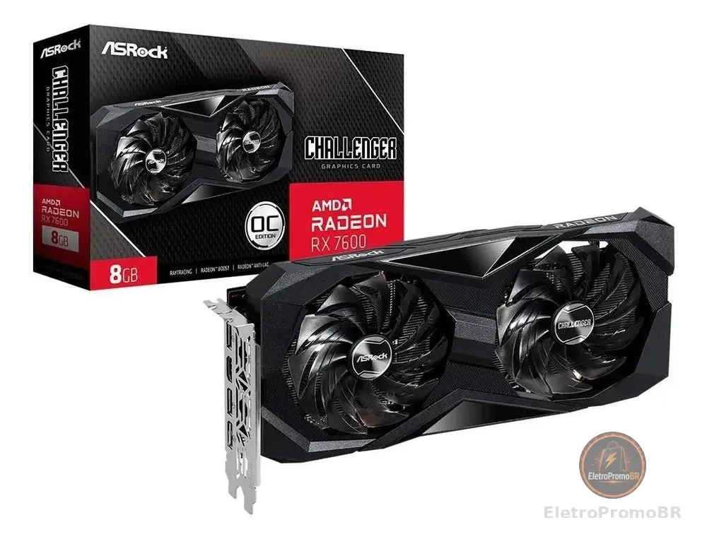 Placa De Vídeo Asrock Rx 7600 Challenger 8gb Gddr6 Oc
