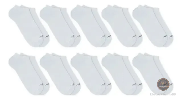 Kit Meia Invisível Mash 10 Pares Algodão Sem Cano Esportiva